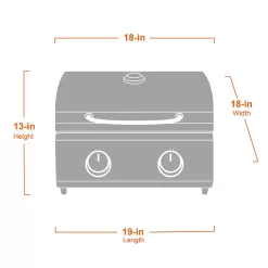 Monument Grills Tabletop Propane Gas Grill Stainless for Portable Camping Cooking with Travel Locks, High Lid