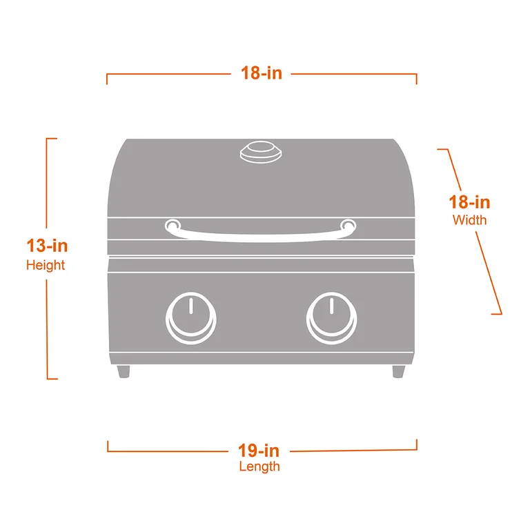 Monument Grills Tabletop Propane Gas Grill Stainless for Portable Camping Cooking with Travel Locks, High Lid