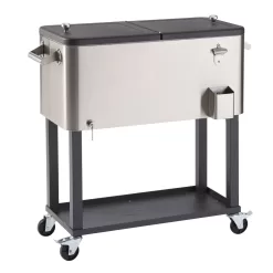 Trinity 100 Quarts Wheeled Serving Station/Cart , Stainless Steel/Dark Bronze