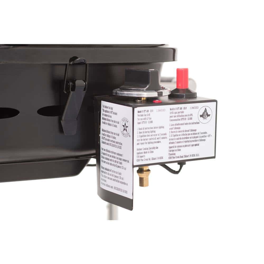 Flame King YSNHT400 RV Mounted BBQ Gas Side Mount Portable Propane Grill in Black