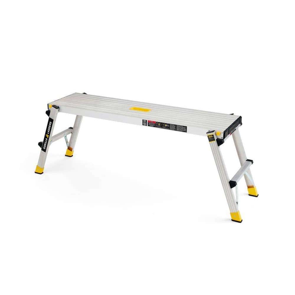 Gorilla Ladders 4 ft. x 12 in. x 20 in. Aluminum Slim-Fold Work Platform, 300 lbs. Load Capacity