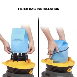 Stinger HD2025 2.5 Gallon 1.75 Peak HP Compact Wet/Dry Shop Vacuum with Filter Bag, Hose and Accessories