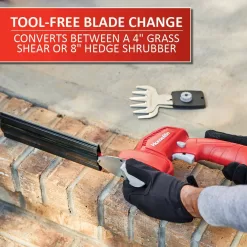 Homelite HOMHT10 12V Lithium Cordless Battery Grass Shear and Shrubber Trimmer with Internal 2.5 Ah Battery and Charger