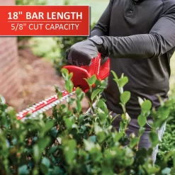 Homelite HOMHT20 12V Lithium 18 in. Cordless Hedge Trimmer with Internal 2.5 Ah Battery and Charger