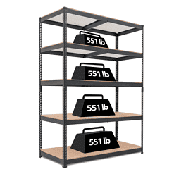HOMEDANT Z-beam 5 Tier Laminated Heavy Duty Garage Storage Adjustable, 47.7"W x 24.1"D x 71.3"H 1Pack