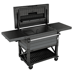 Keter 89.8 Quarts Wheeled Serving Station/Cart , Gray/Light Gray
