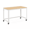 Space Solutions 48" Wide Mobile Metal Desk for Home Office with Maple Top - Space Solutions