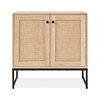 Best Choice Products 2-Door Rattan Storage Cabinet, Accent Furniture, Cupboard w/ Non-Scratch Foot Pads