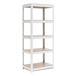 HOMEDANT House 5 Tier 24.4" W Laminated Metal Shelving Unit Adjustable Storage Utility Rack