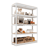 HOMEDANT House Z-Beam White 48" Wide Heavy Duty Garage Storage Shelving Adjustable 5-Tier Metal Shelves