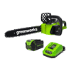 Greenworks 40V 16" Brushless Cordless Chainsaw, 4.0Ah Battery and Charger Included