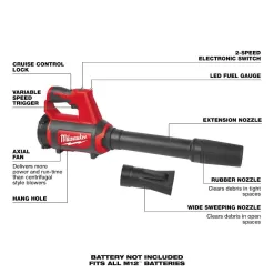 Milwaukee 0852-20 M12 12V Lithium-Ion Cordless Compact Spot Blower (Tool-Only)