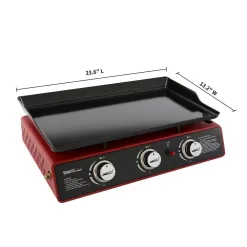Royal Gourmet PD1301R 3-Burner Propane Griddle, Portable Table Top 24-Inch Gas Grill in Red