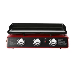 Royal Gourmet PD1301R 3-Burner Propane Griddle, Portable Table Top 24-Inch Gas Grill in Red