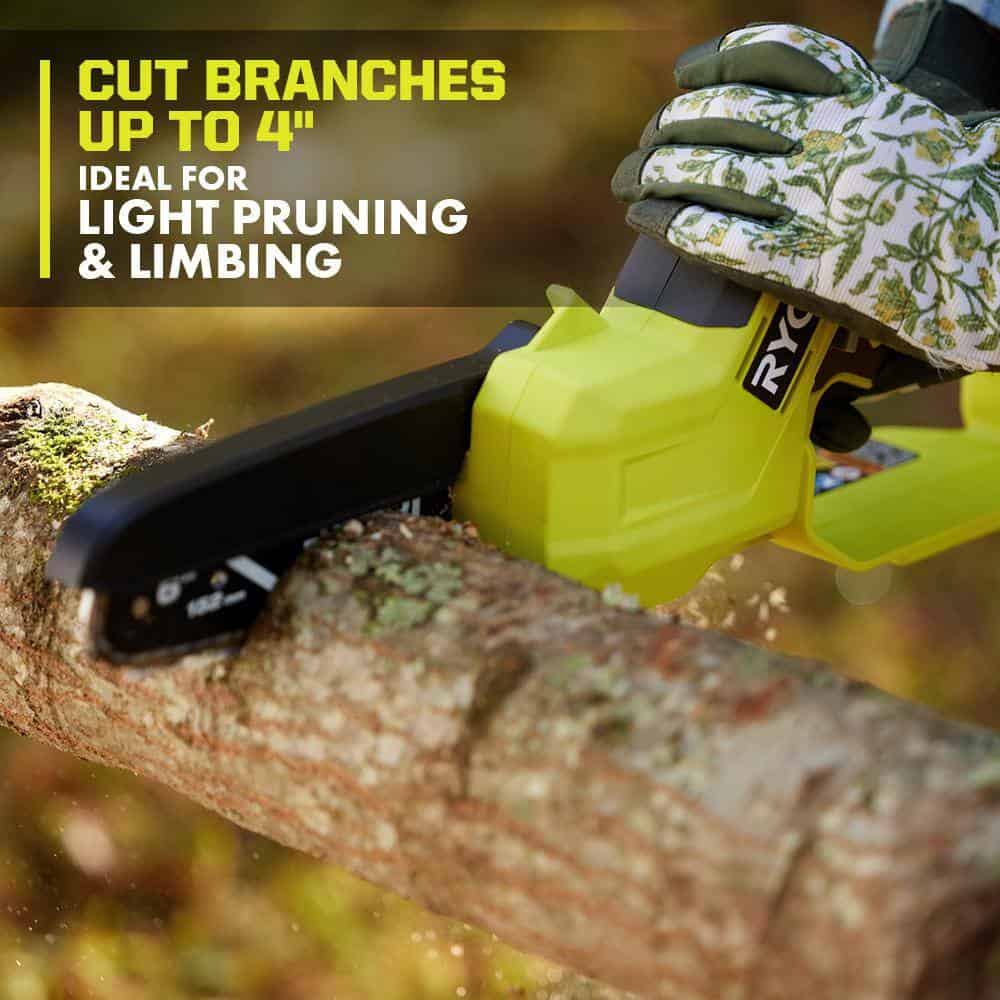 RYOBI PCLCW01B ONE+ 18V 6 in. Cordless Battery Compact Pruning Mini Chainsaw (Tool Only)