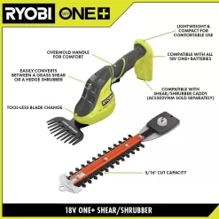 RYOBI P2908BTL ONE+ 18V Cordless Grass Shear and Shrubber Trimmer (Tool Only)