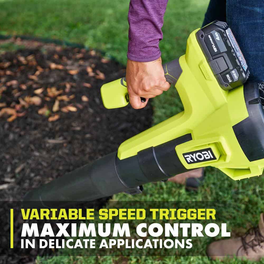 RYOBI PCLLB01B ONE+ 18V 100 MPH 350 CFM Cordless Battery Variable-Speed Jet Fan Leaf Blower (Tool Only)