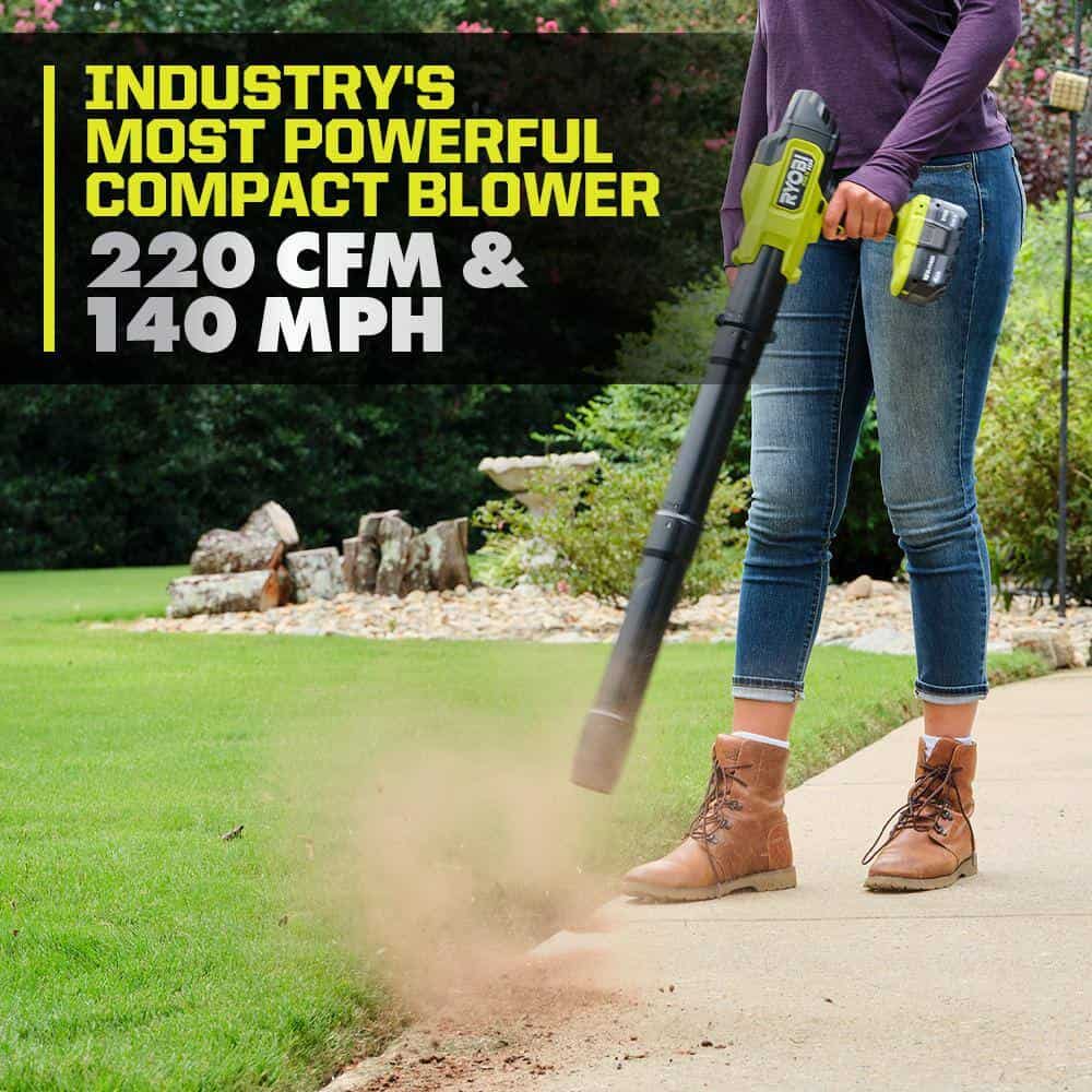 RYOBI PSBLB01B ONE+ HP 18V Brushless Cordless 220 CFM 140 MPH Compact Blower (Tool-Only)