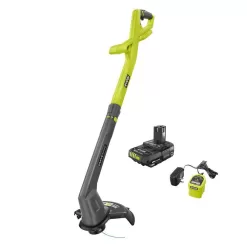 RYOBI PCLST01K ONE+ 18V 10 in. Cordless Battery String Trimmer/Edger with 2.0 Ah Battery and Charger