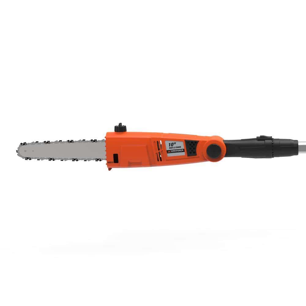 YARD FORCE YF65PS 10 in. 6.5 Amp Telescoping Electric Pole Saw with Multi-Angle Head with Bonus PPE Kit