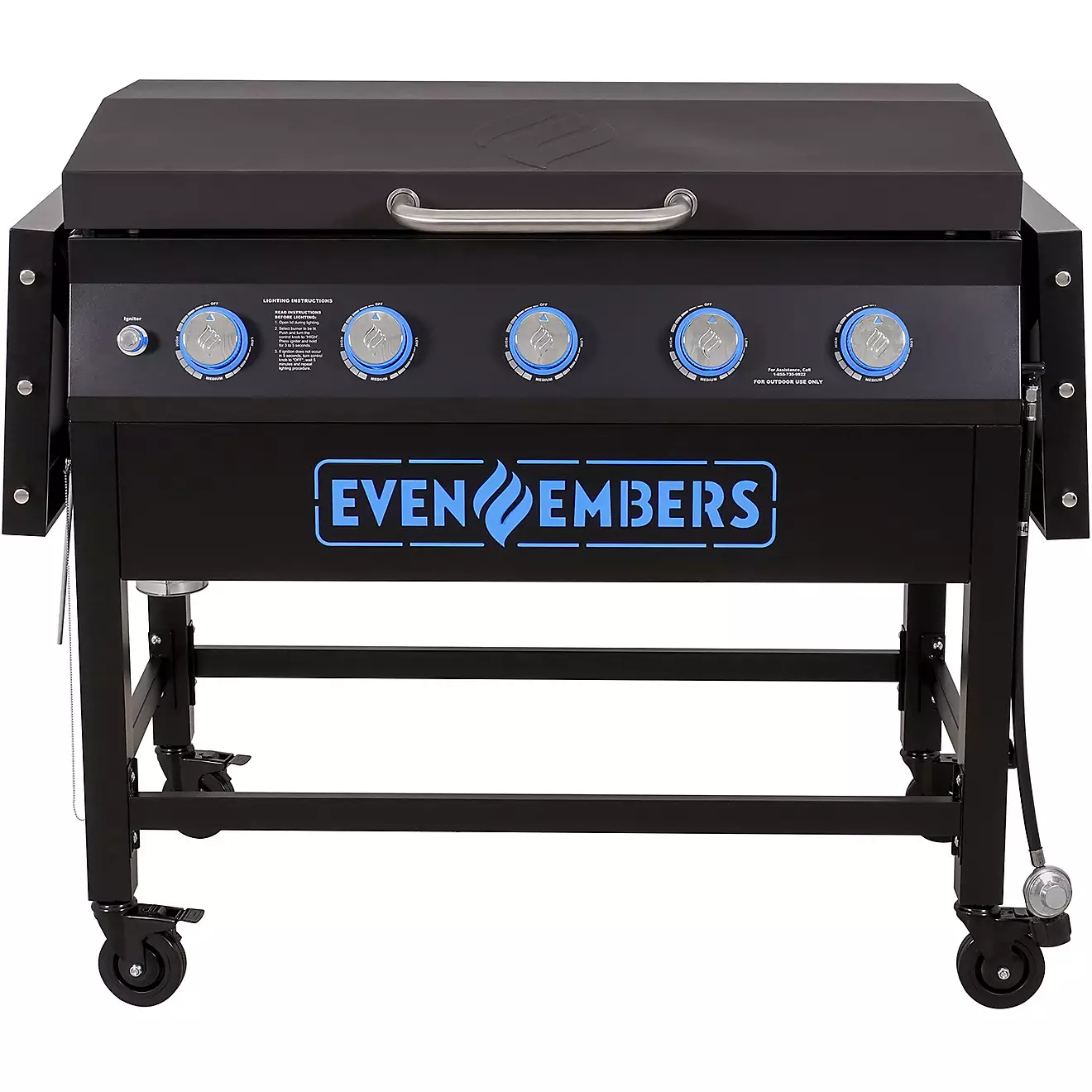 Even Embers 5-Burner Gas Griddle with Lid - Image 7