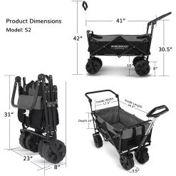 Wonderfold Wagon Push and Pull Beach Wagon - Black