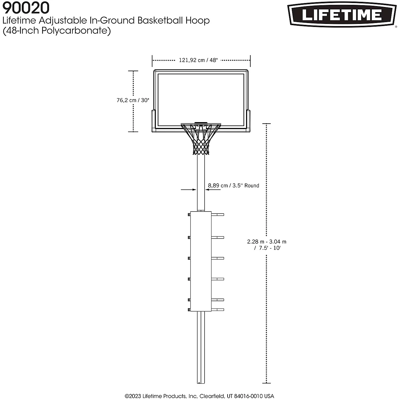 Lifetime 48" Action Grip Polycarbonate Inground Basketball Hoop