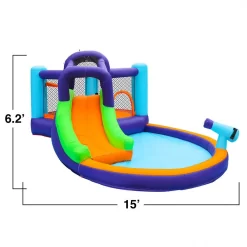 CocoNut Castles Bouncy Slide Water Park with Water Cannon