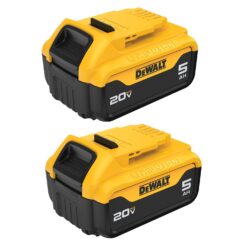 DEWALT DCB205-2 20V MAX XR Premium Lithium-Ion 5.0Ah Battery Pack (2 Pack)