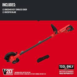 Craftsman 20V Edger Lawn Tool, Cordless Trencher, Bare Tool Only (CMCED400B)