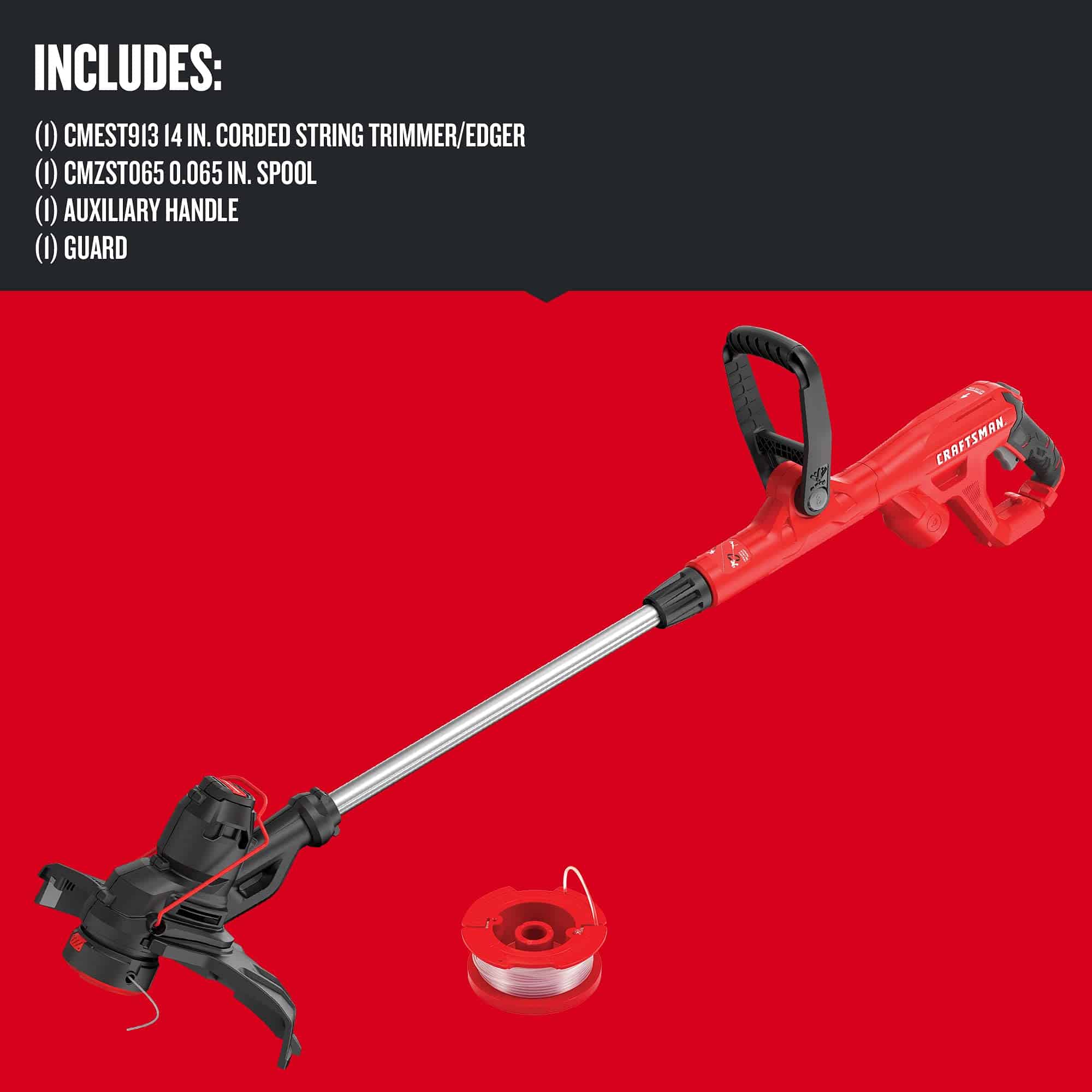 CRAFTSMAN CMEST913 Weedwacker String Trimmer, 6.5 Amp, 14-Inch