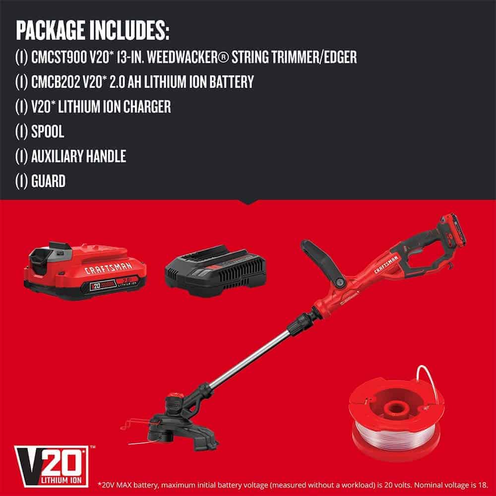 CRAFTSMAN V20 Weedwacker String Trimmer & Edger, Cordless (CMCST900D1)
