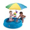 Step2 Play & Shade Pool for Kids, Outdoor Summer Pool with Umbrella, Multicolor