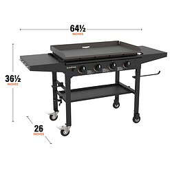 Blackstone 36” Griddle Cooking Station | 4 Burner Flat Top Grill | Propane Fueled