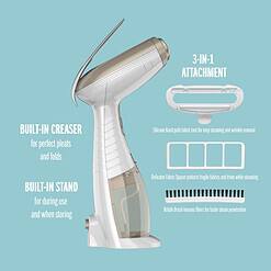 Conair Handheld Garment Steamer for Clothes, Turbo ExtremeSteam 1875W, Portable Handheld Design, White / Champagne