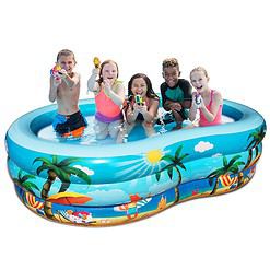 JOSEN Inflatable Pool: Kiddie Fun for All Ages! (94"x59"x22") | Safe, Durable & Easy to Set Up