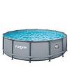 Funsicle 14' x 42" Oasis Designer Round Frame Above Ground Outdoor Swimming Pool Set, Gray