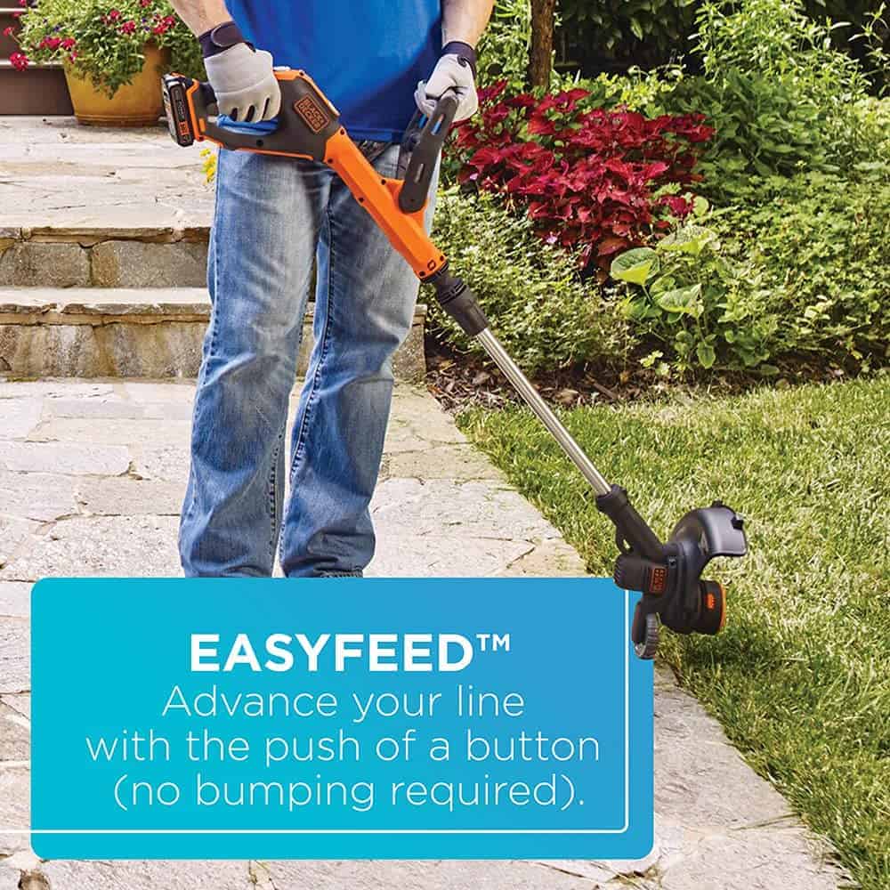 BLACK+DECKER 20V MAX String Trimmer and Edger, Cordless, 12 Inch, 2-Speed Control, 2 Batteries, Charger, and Spool Included (LSTE525)
