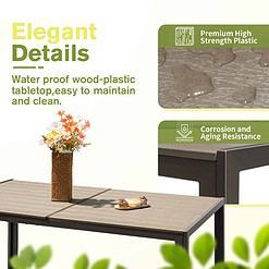 Homall 7 Piece Patio Dining Set w/ Stackable Textilene Chairs & Large Table (Grey)