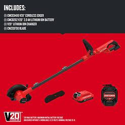Craftsman 20V MAX Edger Lawn Tool, Cordless Lawn Edger with Battery & Charger Included (CMCED400D1)