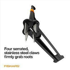 Fiskars 4-Claw Stand Up Weeder - Gardening Hand Weeding Tool with 39