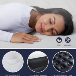 OhGeni Air Mattress Queen with Built-in Pump for Guest, 18" Tall Colchon Inflable Camping Blow Up Air Bed with Carrying Bag