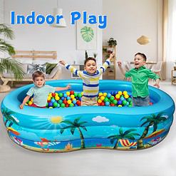 JOSEN Inflatable Pool: Kiddie Fun for All Ages! (94"x59"x22") | Safe, Durable & Easy to Set Up