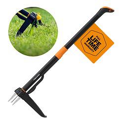 Fiskars 4-Claw Stand Up Weeder - Gardening Hand Weeding Tool with 39" Long Ergonomic Handle