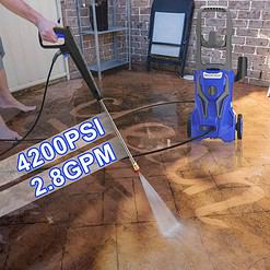 ZHUOLIN 4200 PSI 2.8 GPM Pressure Washer Powered - Electric Power Washer for Cars Washing with 25FT Pressure Hose, Blue