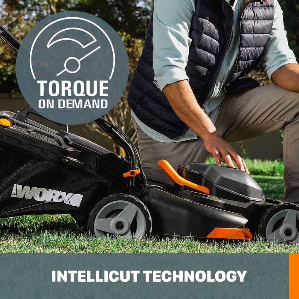 Worx 40V 17" Cordless Lawn Mower (2 Batteries & Charger) | Quiet, Compact, Lightweight