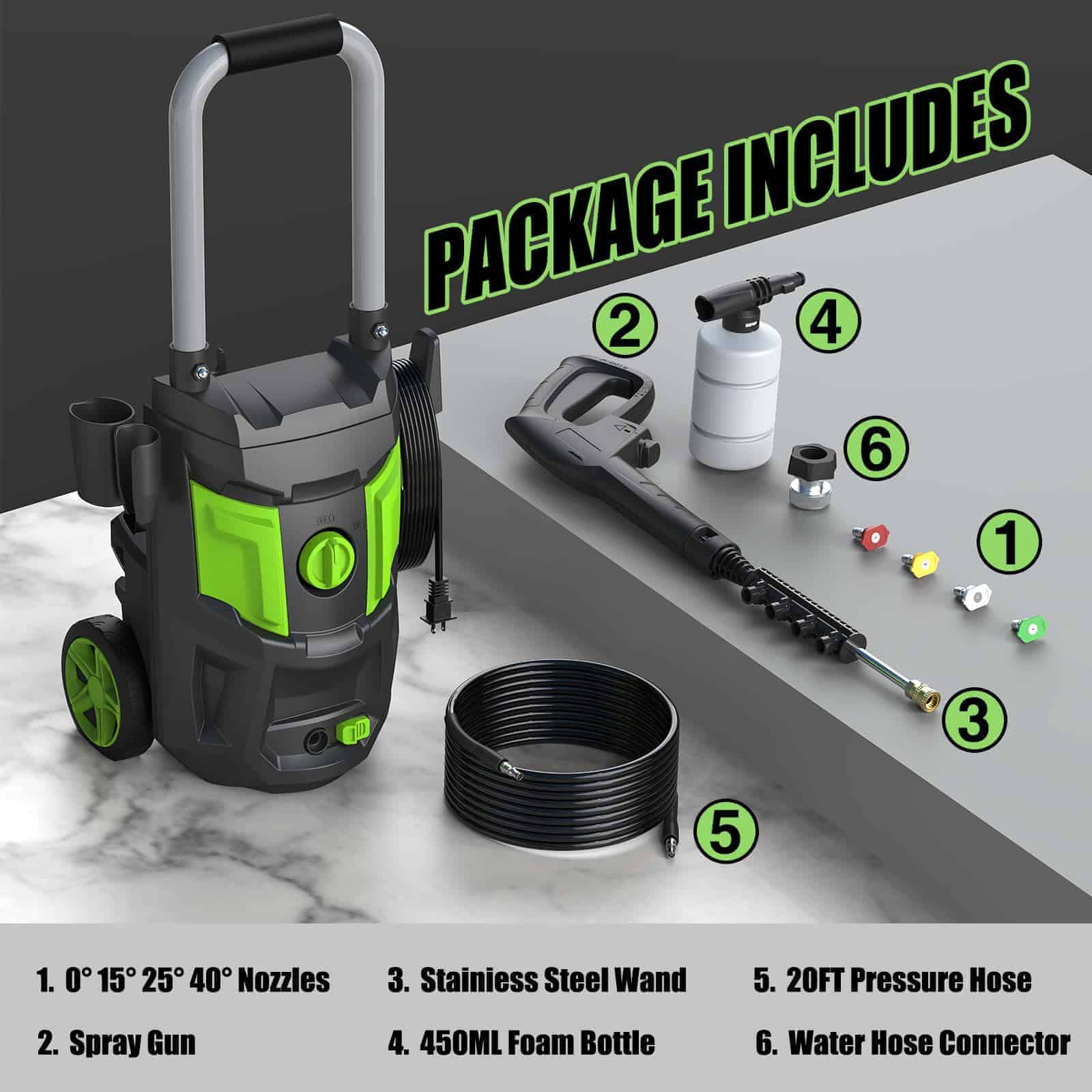 DECOKTOOL 4200 PSI Electric Pressure Washer (2.8 GPM) | Car, Patio & Garden Cleaner