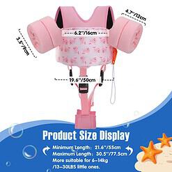 MoKo 13-70lbs Toddler Floaties Arm Floaties, Toddler Swim Vest Cartoon Swim Arm Band