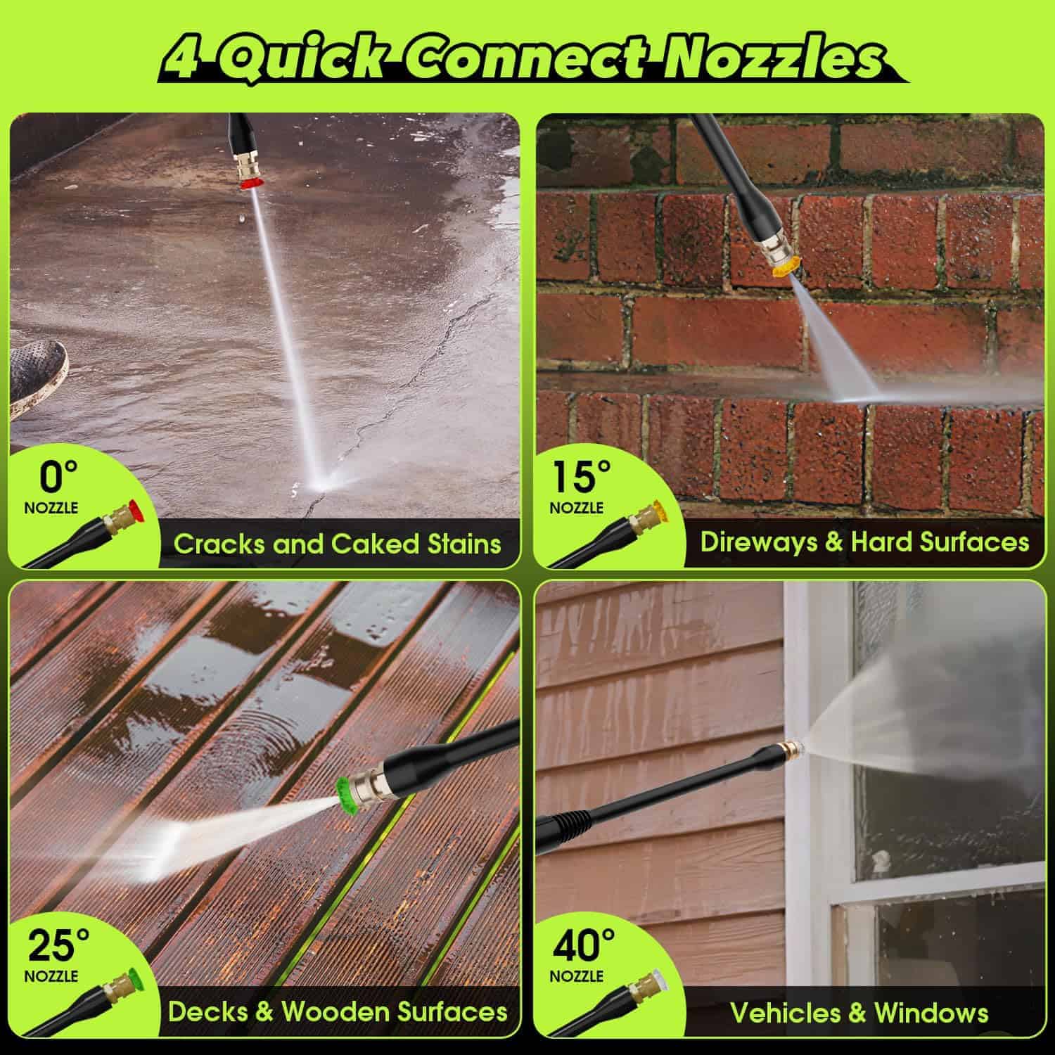 PowRyte Electric Pressure Washer, Foam Cannon, 2 Different Pressure Tips, Power Washer, 3500 PSI 2.4 GPM