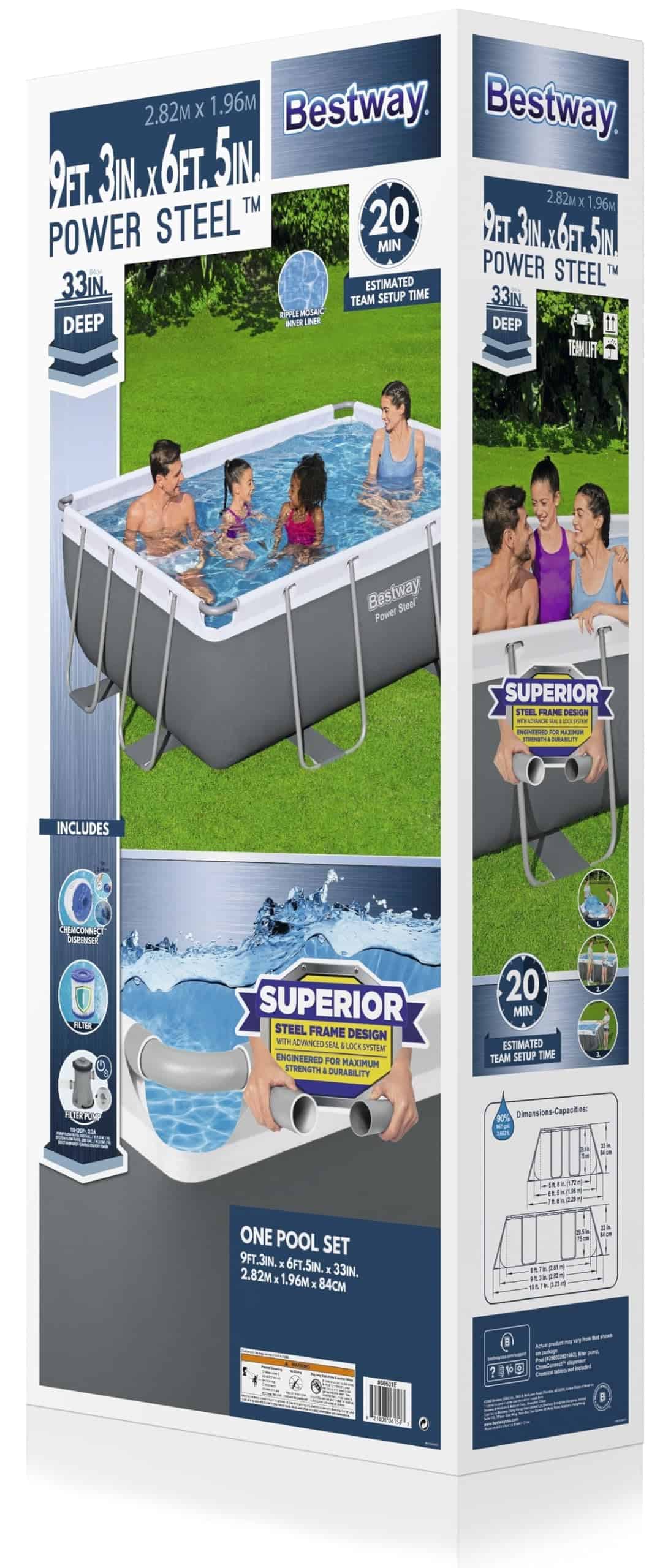 Bestway Power Steel Pool: Your Backyard Oasis (9'3" x 6'5" x 33") | Durable, Easy Setup, Filter & Pump Included